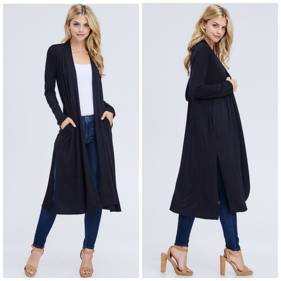 🛍LAST 1! 💋Open Longline Knit Pocket Cardigan! - Picture 3 of 5